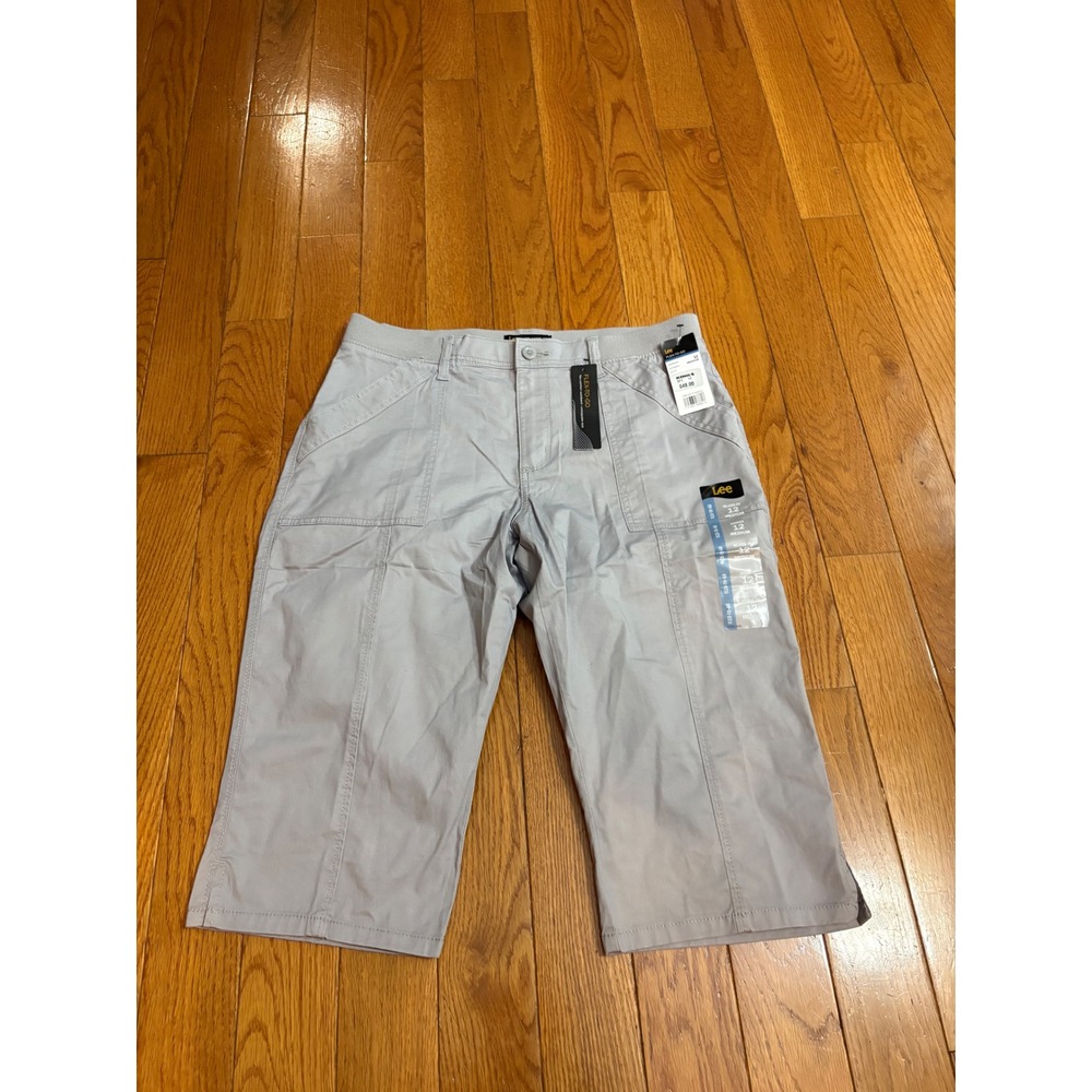 Lee Flex-To-Go Skimmer Shorts Mens 12 Medium Alloy Gray Relaxed Fit Mid Rise NEW